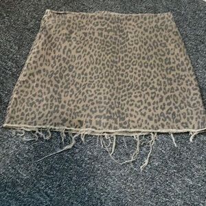 Pistola Leopard-Print Denim Mini Skirt